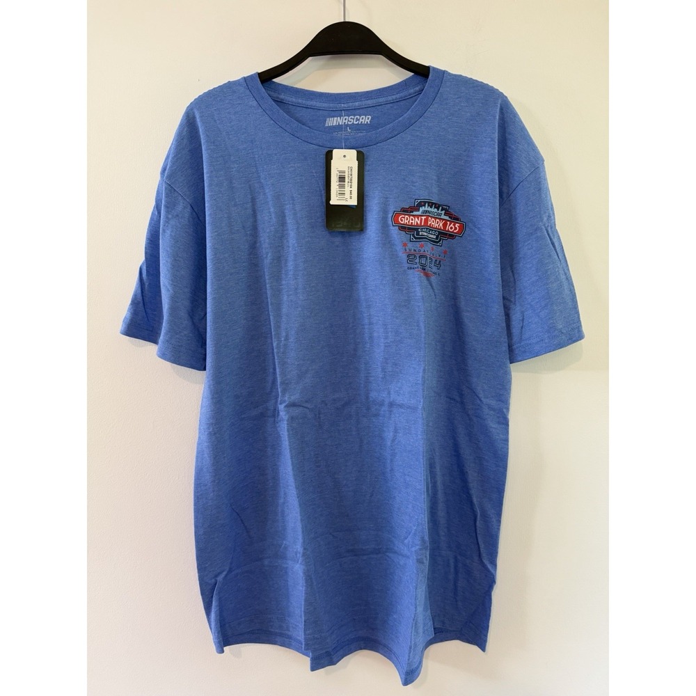 NASCAR 2024 Chicago Street Race Grant Park 165 Blue Graphic T-Shirt Mens L NEW